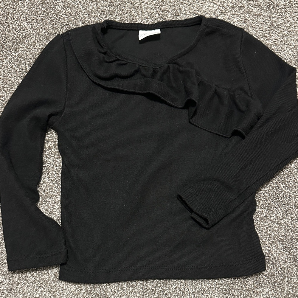 Black Ruffled Women's Top